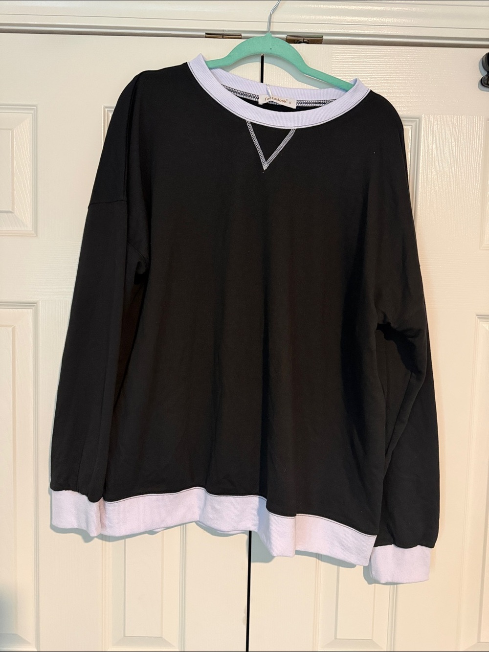 NWT Black Sweatshirt with White Trim